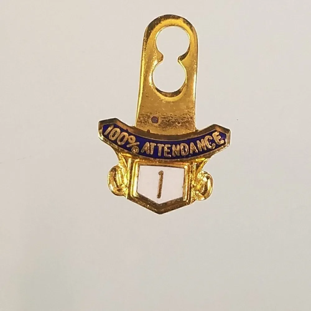Vintage Lions Club 100% Attendance Tab 1 Year for Lapel Pin